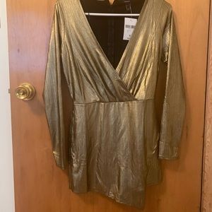 Gold metallic romper